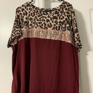 4xl Shein curve shirt with beautiful gold accents.